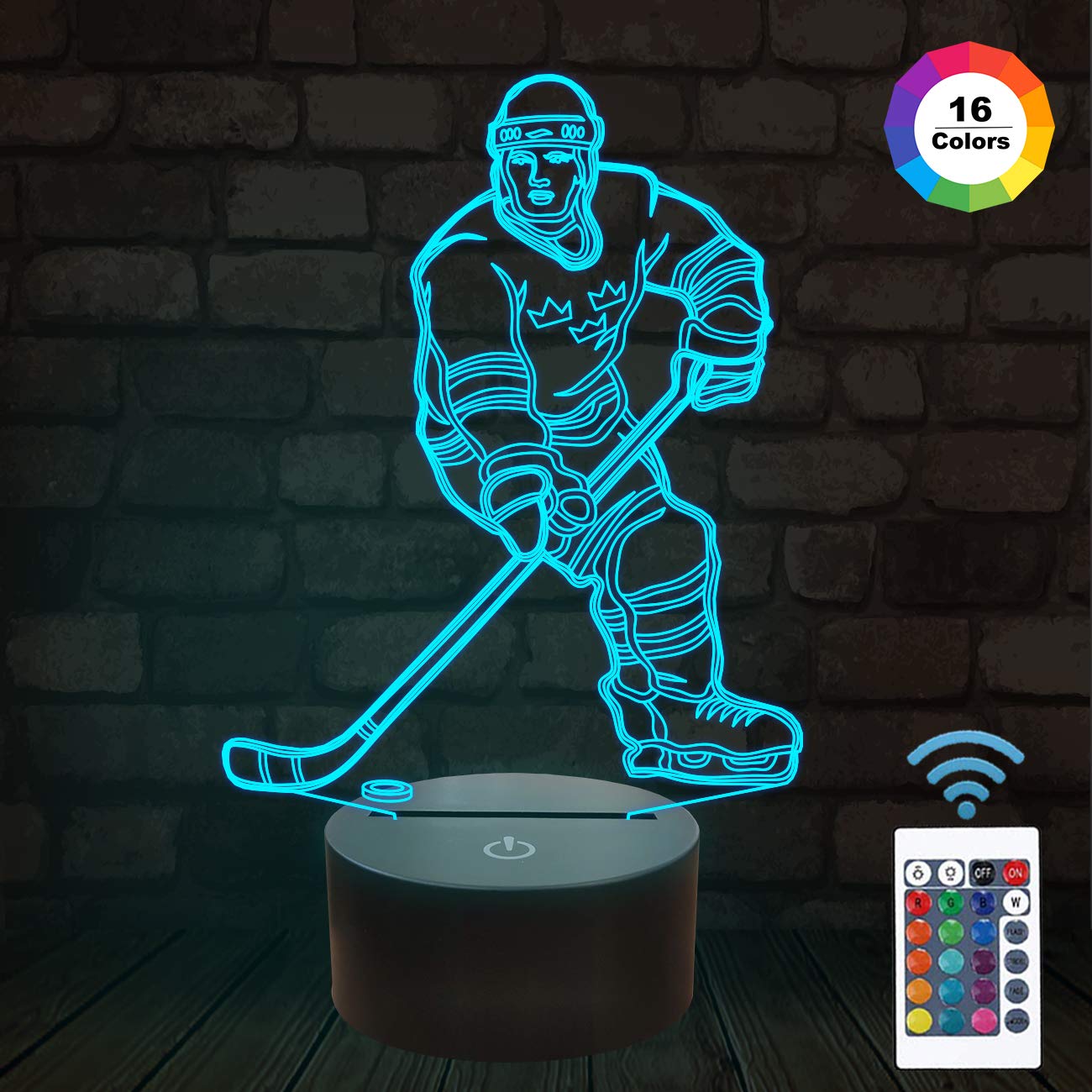 Ice Hockey Athlete 3D Lamp