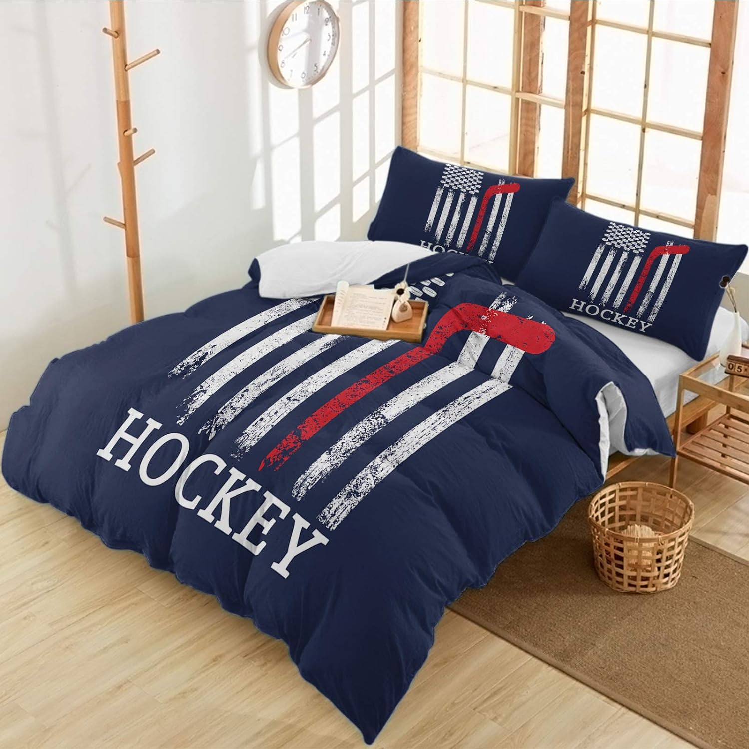 Queener Home 3 Piece Hockey Bedding Set