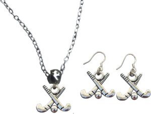 Field Hockey Charm Necklace & Earring Gift Set