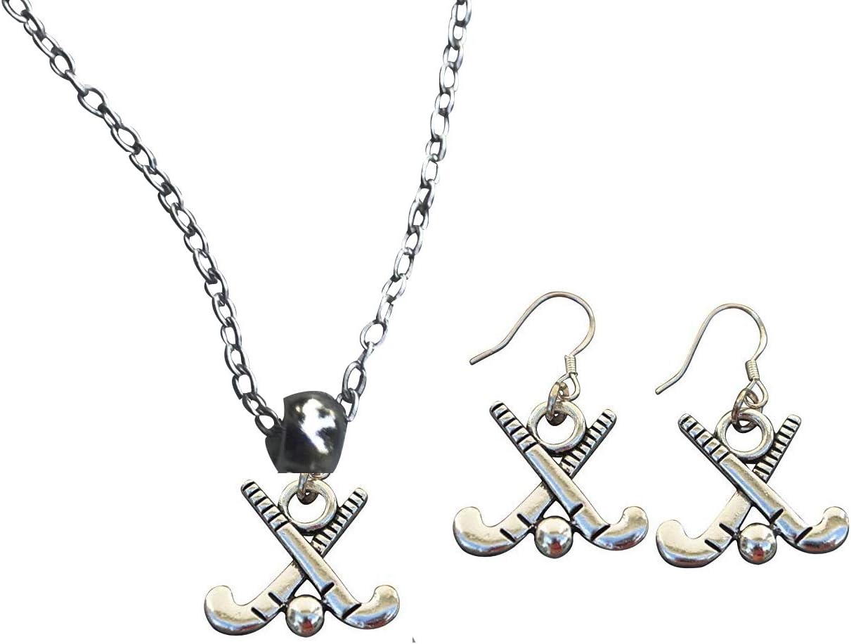 Field Hockey Charm Necklace & Earring Gift Set